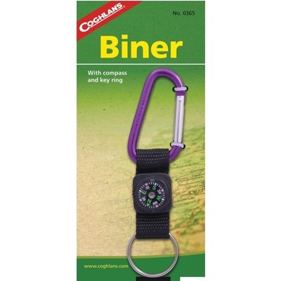 Coghlan's 6mm Biners with Compass & Key Ring various colour