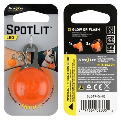 Nite Ize Spotlit orange plastic white LED
