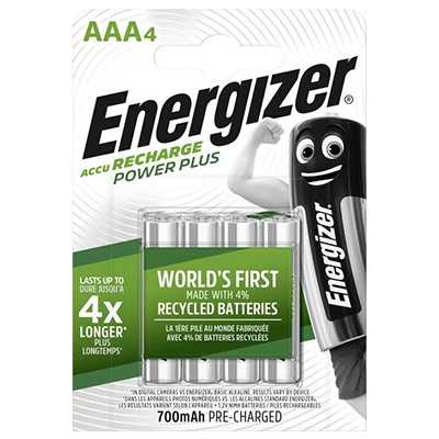 Energizer Recharge Power Plus 700mAh AAA Battery 4pcs