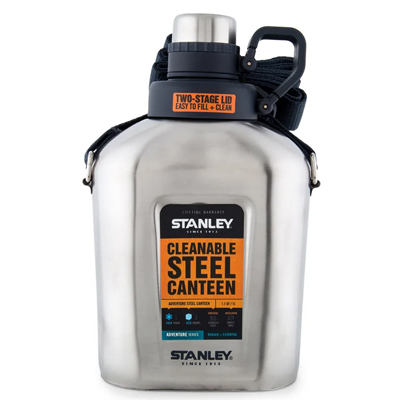 Stanley Adventure Steel Canteen: Stainless Steel, 1.1qt