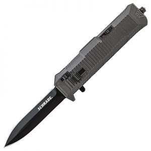Schrade Viper O.T.F Black Double Edge Spear Point Blade With Aluminum Handle