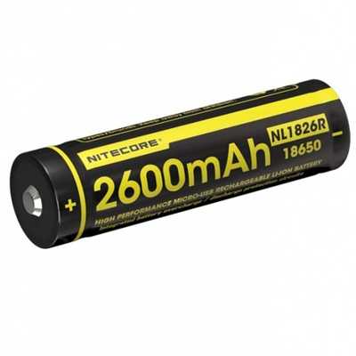 Nitecore 18650 2600mAh USB Rechargeable Li-ion Battery NL1826R