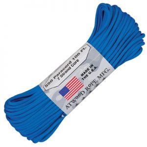 Atwood Rope MFG Paracord 550 Type 7 Strands 100 Feet Blue