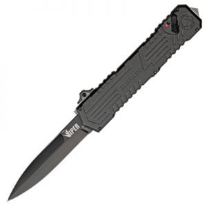 Schrade Viper O.T.F Black Double Edge Blade With Aluminum Handle
