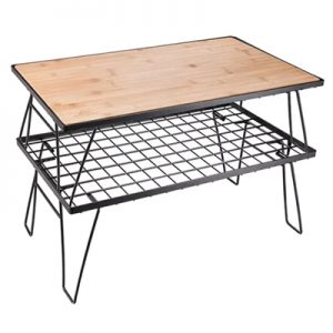 Campingmoon T-230-2TP Foldable Mesh Stackable Table black