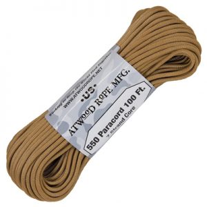 Atwood Rope MFG Paracord 550 Type 7 Strands 100 Feet Tan