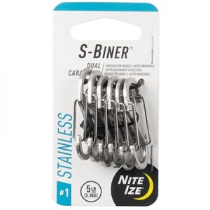 Nite Ize S-Biner Stainless Steel Dual Carabiner #1 6 Pack stainless