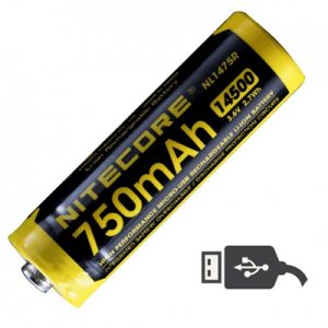 Nitecore 14500 750mAh USB Rechargeable Li-ion Battery NL1475R