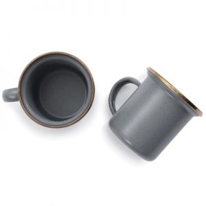 Barebones Enamel Espresso Cup Set of 2 slate gray