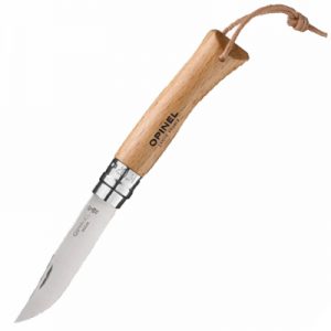 Opinel N°07 Stainless Steel Leather Lace beechwood
