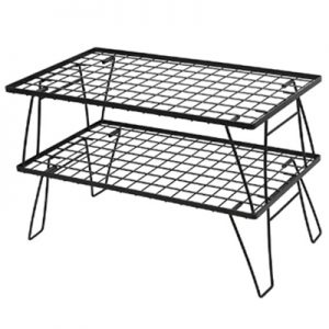 Shinetrip Iron Net Table Rack Double A416-H0T black