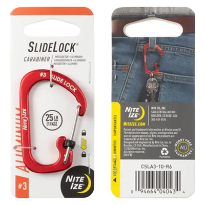 Nite Ize Slidelock Carabiner Aluminum #3 red | Outdoor Pro Gear ...