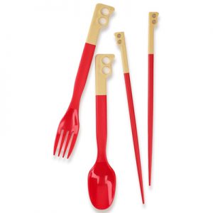 Chums Camper Cutlery Set beige red