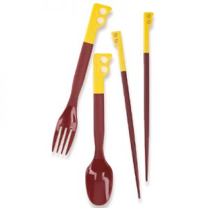Chums Camper Cutlery Set burgundy yellow