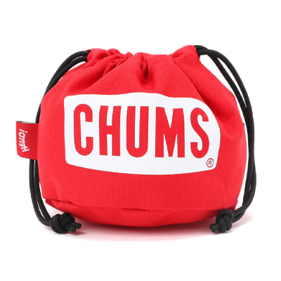 Chums Logo Drawstring Tool Case S red
