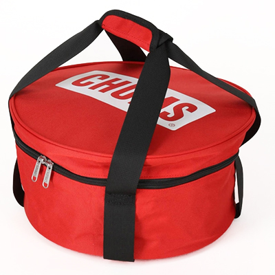 Chums Logo Round Tool Case red