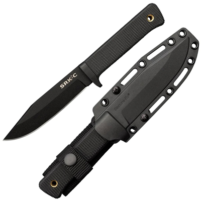 Cold Steel SRK Compact Survival Rescue Knife Fixed with Black SK-5 Blade Kray-Ex Handle & Secure-Ex Sheath CS49LCKD