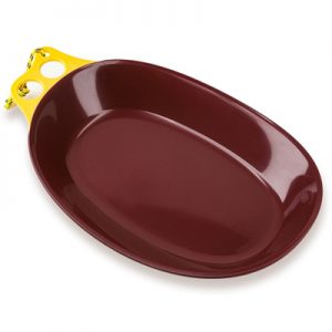 Chums Camper Curry Plate burgundy yellow
