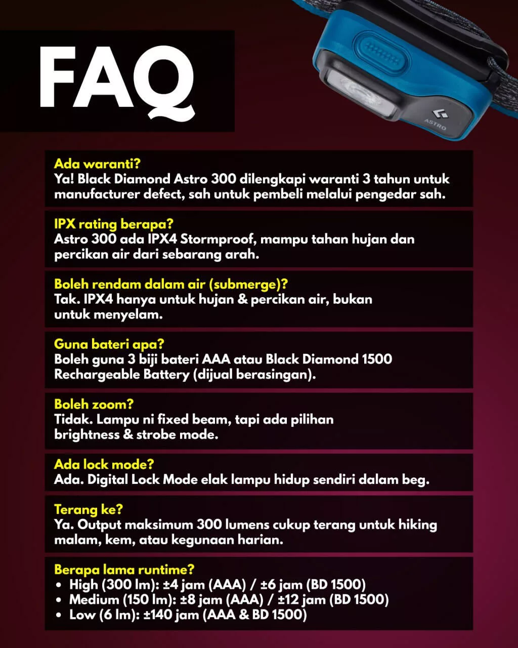 Black Diamond Astro 300 Headlamp