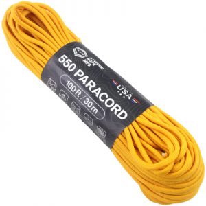 Atwood Rope MFG Paracord 550 Type 7 Strands 100 Feet Airforce Gold