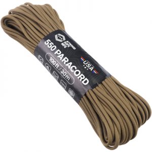 Atwood Rope MFG Paracord 550 Type 7 Strands 100 Feet Coyote
