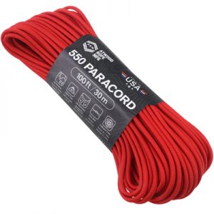 Atwood Rope MFG Paracord 550 Type 7 Strands 100 Feet Red