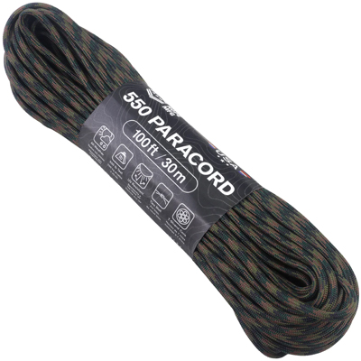 Atwood Rope MFG Paracord 550 Type 7 Strands 100 Feet Woodland