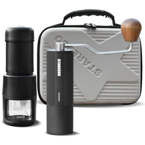 Staresso SP200 Portable Espresso Maker & Discovery D6 Grinder Bag Set black