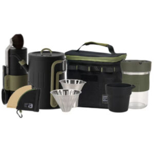 Awada Portable Pour Over Coffee Set Pro black green