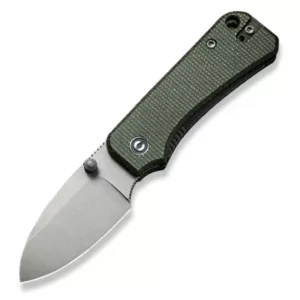 Civivi Baby Banter with Gray Stonewashed Nitro-V Blade Green Micarta Handle Folding Knife C19068SB-1