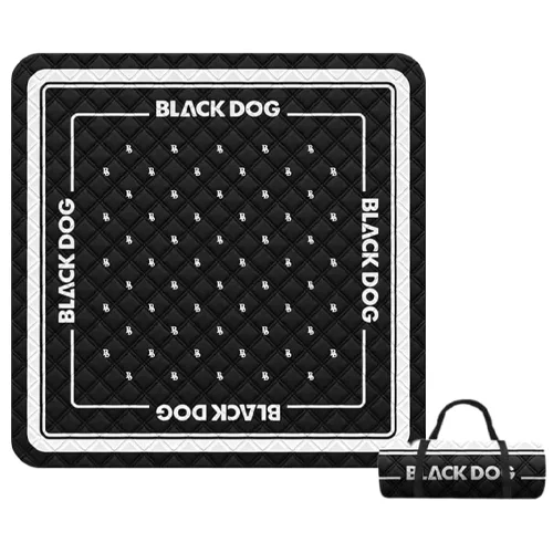 Blackdog Ultrasonic Picnic Mat 200x200cm black & white eternal waves