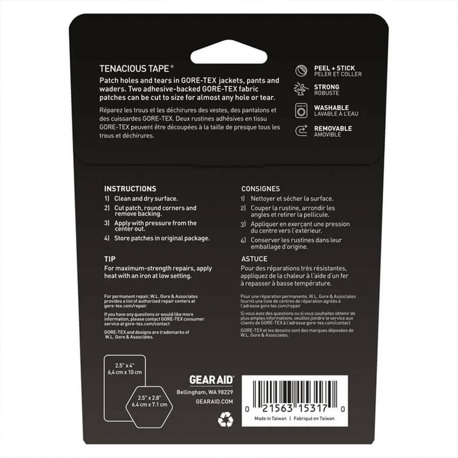 Gear Aid GORE-TEX Patches 2.5 Hex and 4 Rectangle