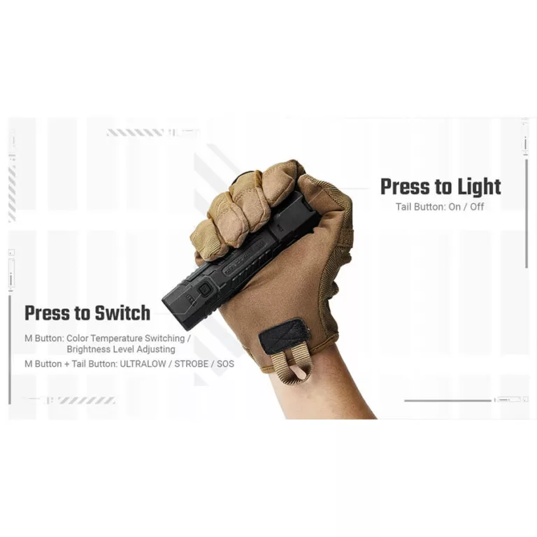 Nitecore EDC07 MCT UHE Flashlight desert tan