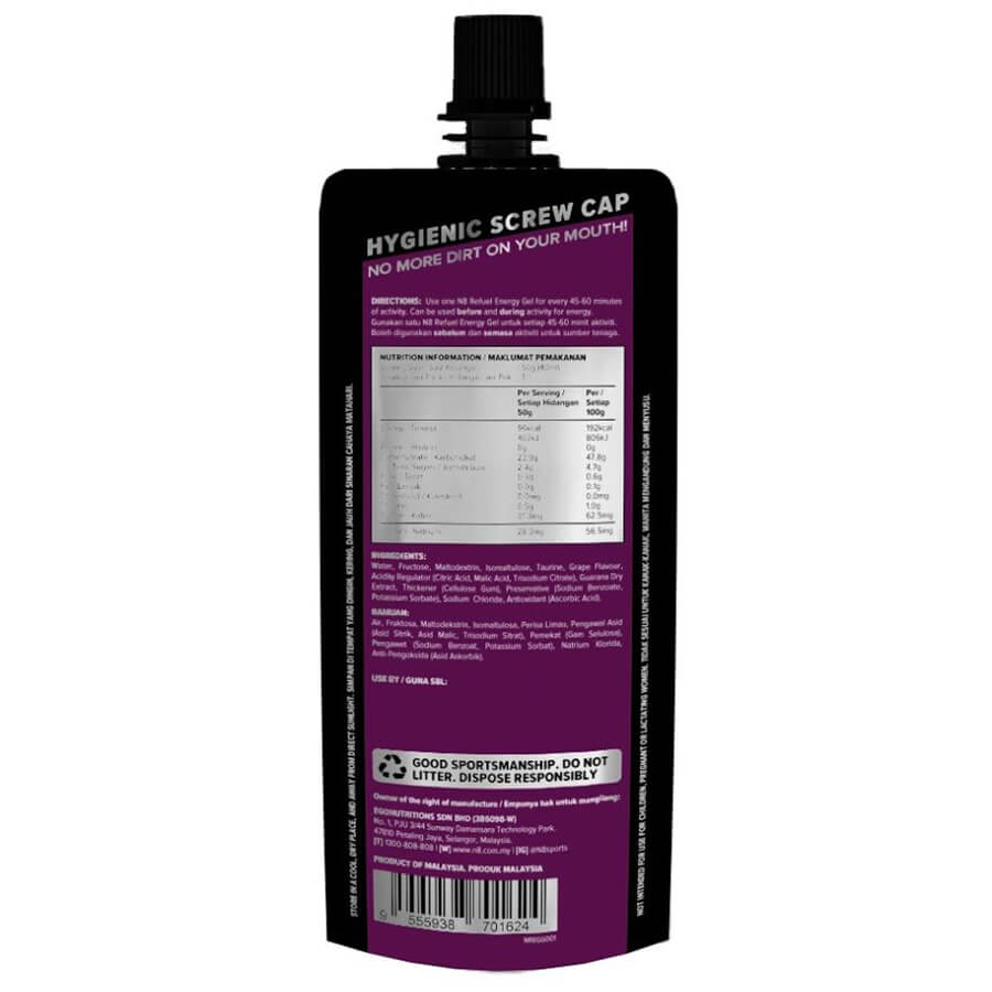 N8 Sports Nutrition N8 ReFuel Energy Gel Grape