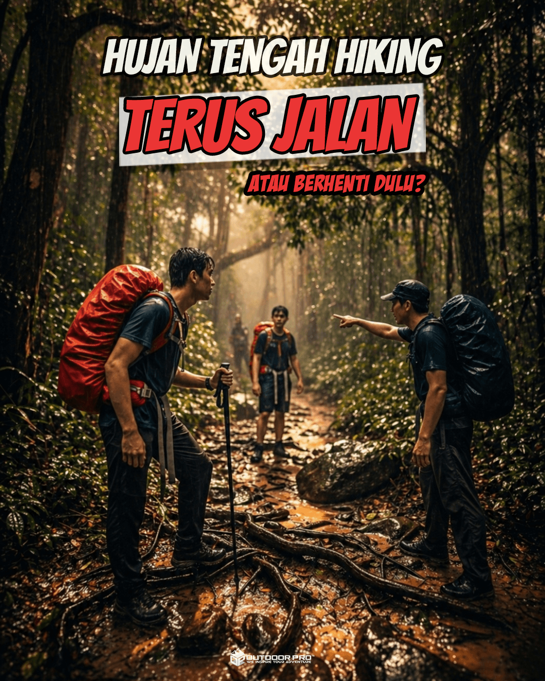 KALAU HUJAN TURUN TIBA-TIBA MASA HIKINGโฆ KORANG TERUS JALAN ATAU BERHENTI CARI TEMPAT BERTEDUH?