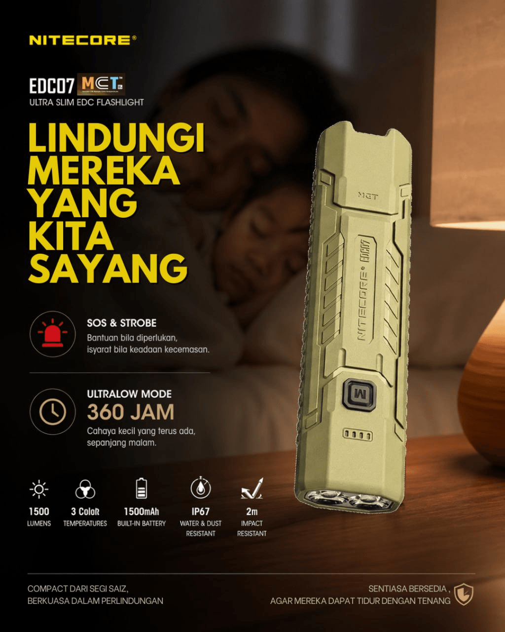 Nitecore EDC07 ni memang direka untuk situasi luar jangka