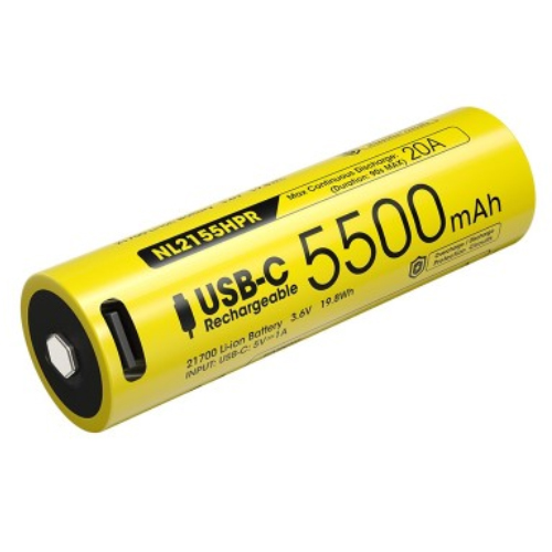 Nitecore 21700 5500mAh USB-C Rechargeable Li-ion Battery NL2155HPR