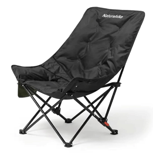 Naturehike Sea Star 001 Push Up High Back Cotton-filled Moon Chair Upgraded black