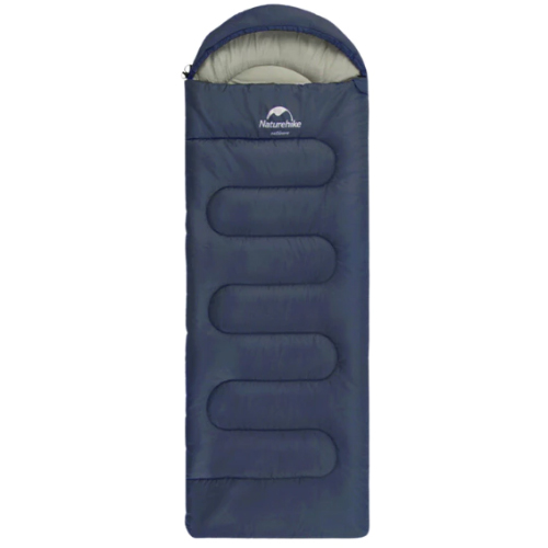 Naturehike Y150L Round Bottom Envelope with Hood Sleeping Bag navy blue left zip