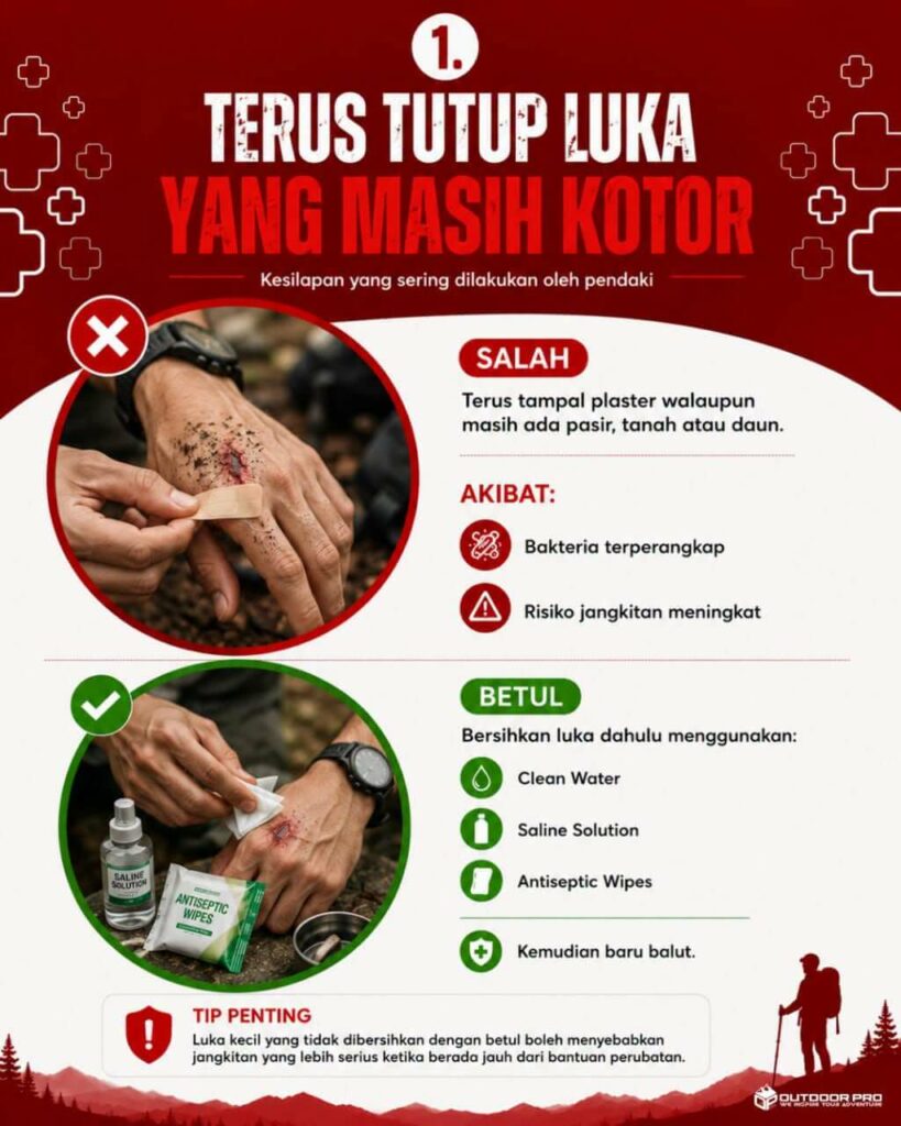 Kesilapan Rawat Luka Ketika Hiking