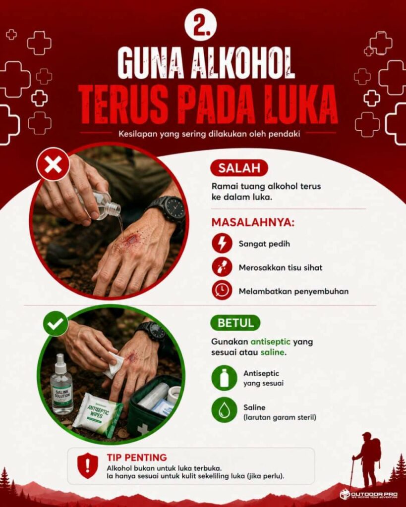 Kesilapan Rawat Luka Ketika Hiking